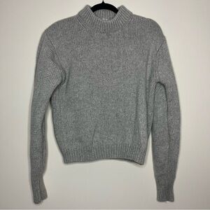 MOMOSHÈRO 100% Cotton Grey Cozy Chunky Knit Turtleneck Sweater